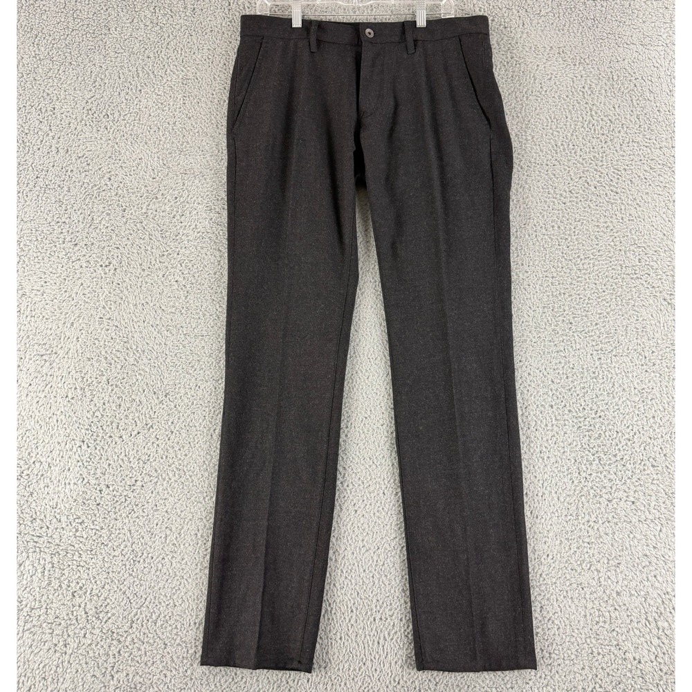John Varvatos Luxe Trousers Mens 34 Charcoal Gray Wool‎ Blend Straight Leg Pants